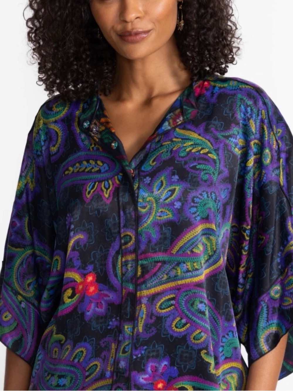 Johnny Was Collete Silk Paisley Tunic NWT